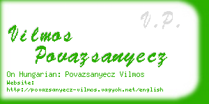 vilmos povazsanyecz business card